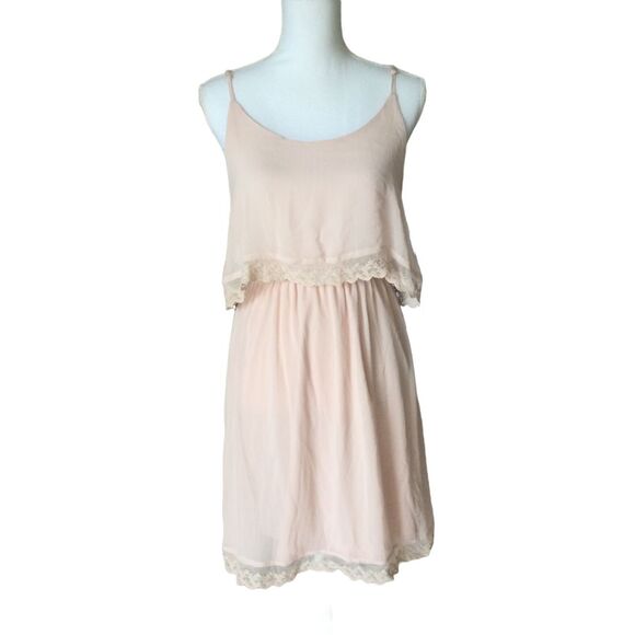Marianne Womens Juniors Summer Flounce Sleeveless Dress Size M Dusty Pink New - Picture 1 of 4